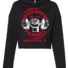 Independent Trading Co. - Women’s Lightweight Cropped Hooded Sweatshirt with Brickhouse Barbell Printing