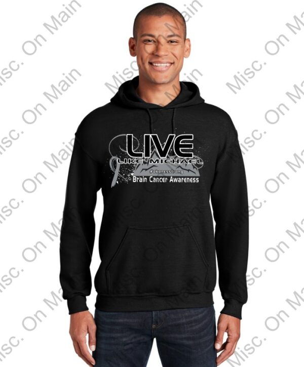 Gildan Hooded Sweatshirt with Live like Michael Screen - Image 2