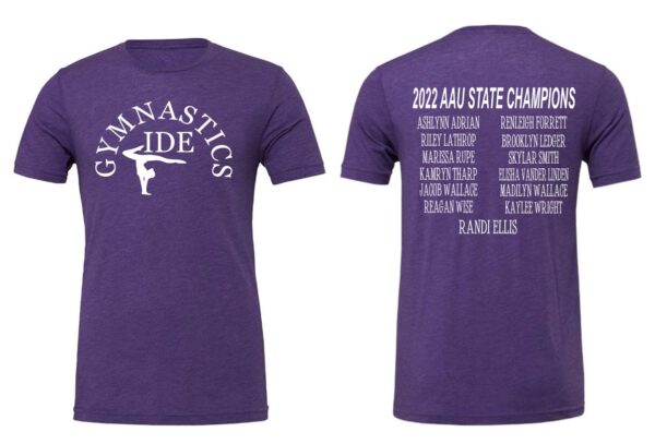 Bella & Canvas T-Shirt w/ 2022 AAU STATE CHAMPIONS Vinyl