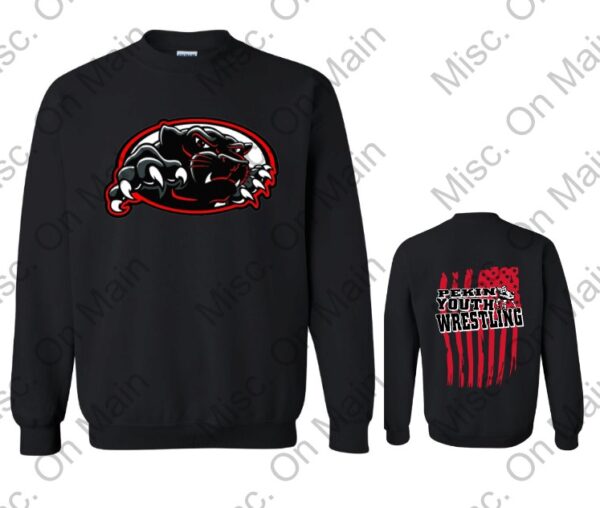 Gildan Crewneck Sweatshirt with Pekin Youth Wrestling Printing