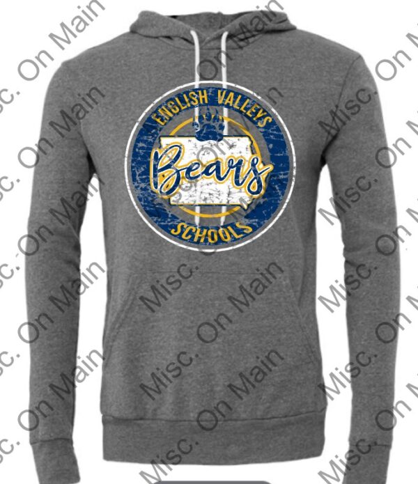 Bella & Canvas Fleece Hooded Sweatshirt w/ English Valleys Schools Printing - Image 3