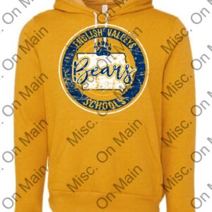 Bella & Canvas Fleece Hooded Sweatshirt w/ English Valleys Schools Printing