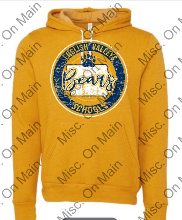 Bella & Canvas Fleece Hooded Sweatshirt w/ English Valleys Schools Printing