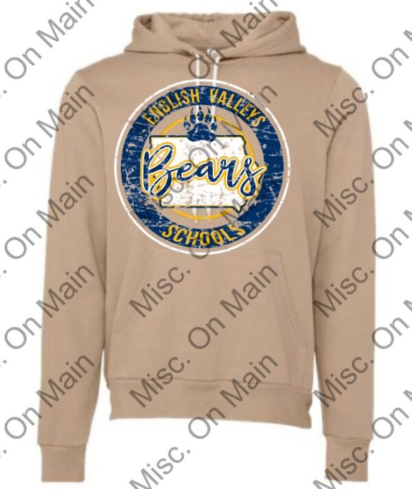 Bella & Canvas Fleece Hooded Sweatshirt w/ English Valleys Schools Printing - Image 2