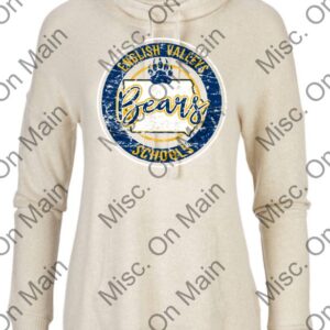 Boxercraft Women's Cowl Pullover w/ English Valleys Schools Printing