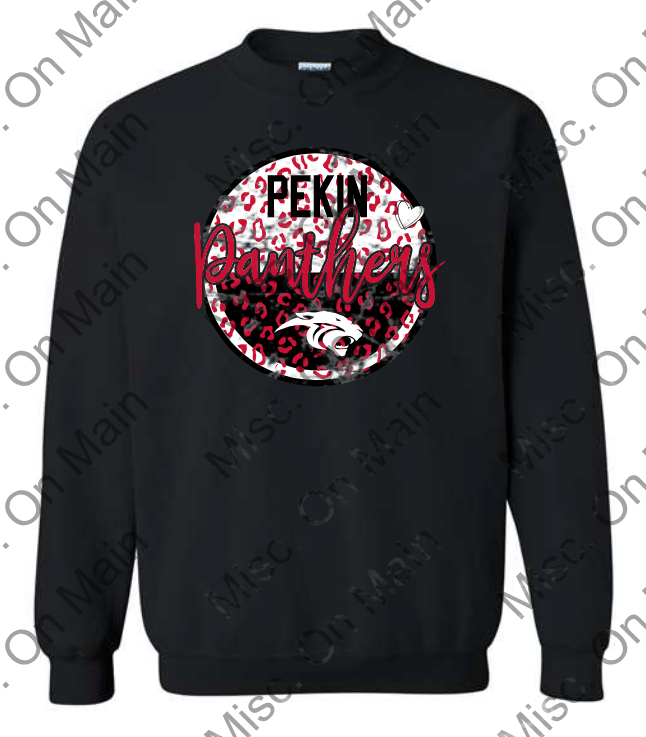 Youth & Adult Gildan Crewneck Sweatshirt with Pekin Panther Printing