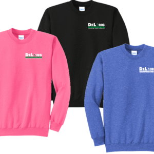 Port & Co Fleece Crewneck Sweatshirt w/ DeLong Construction Printing