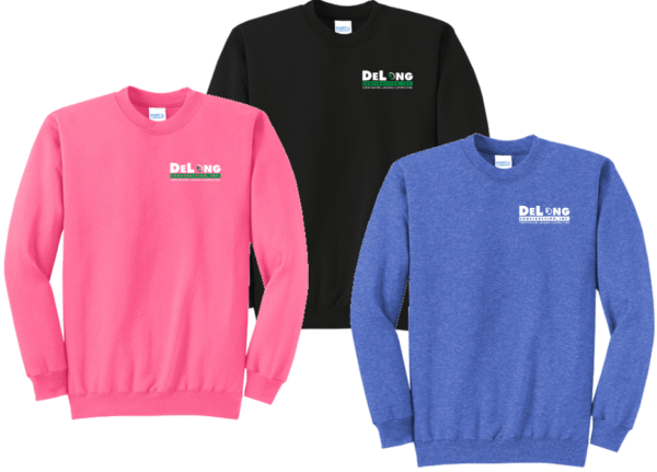 Port & Co Fleece Crewneck Sweatshirt w/ DeLong Construction Printing