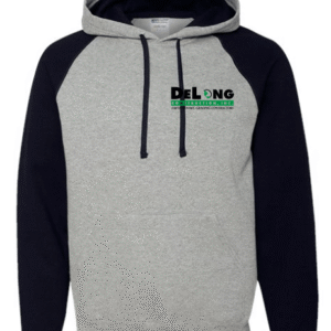 Unisex Jerzees Colorblocked Hooded Sweatshirt w/ DeLong Construction Printing