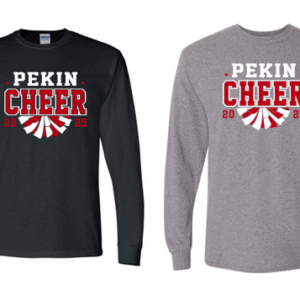 Gildan Dryblend Long Sleeve T-Shirt with Customized Pekin Cheer Printing