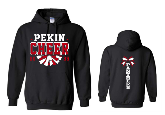 Gildan Hooded Sweatshirt with Customized Pekin Cheer Printing
