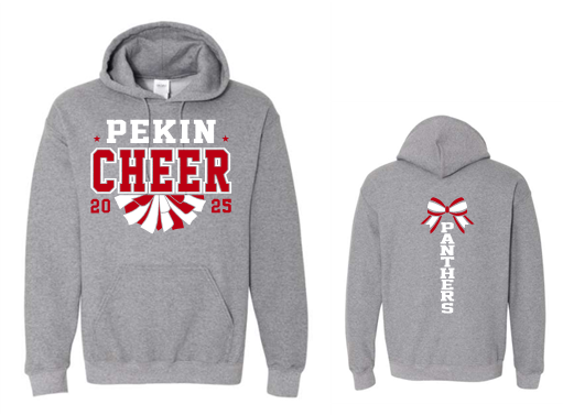 Gildan Hooded Sweatshirt with Customized Pekin Cheer Printing - Image 2