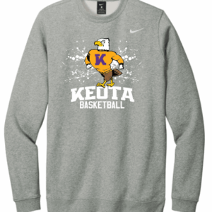 Unisex Nike Club Fleece Crew w/ Strutting Keota Eagle Basketball 2025