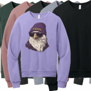 Bella & Canvas Unisex Fleece Crewneck Sweatshirt w/ Customizable Keota Eagles Printing