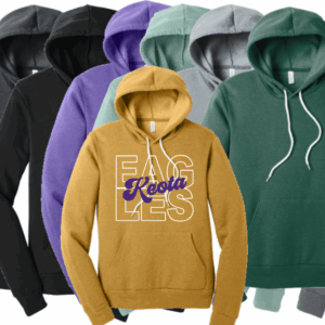 Bella & Canvas Unisex Fleece Hooded Sweatshirt w/ Customizable Keota Eagles Printing
