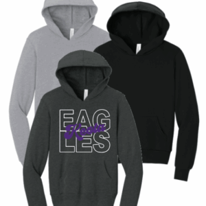 Youth Bella & Canvas Unisex Fleece Hooded Sweatshirt w/ Customizable Keota Eagles Printing