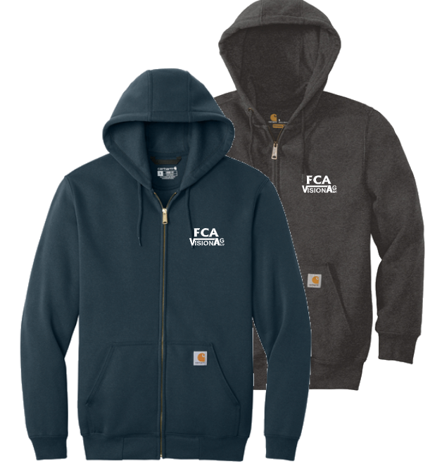 Carhartt Rain Defender Heavyweight Hooded Zip-Front Sweatshirt w/ Custom FCA Embroidered Logo