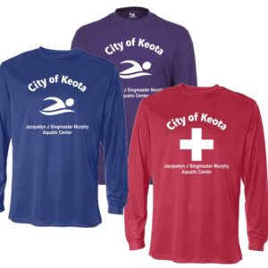 Unisex B-Core Long Sleeve T-Shirt with customized Keota Pool Logo