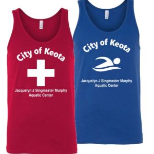 Jersey Tank with customized Keota Pool Logo