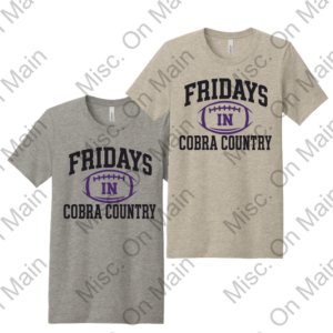 Bella & Canvas t-shirt with Cobra Country Logo