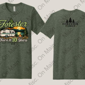 Bella & Canvas T-Shirt with Forester 10 Year Camper Rally Logo