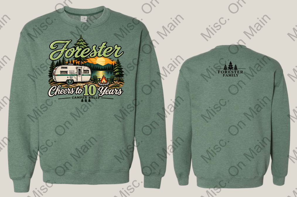 Gildan Crewneck with Forester Camper Rally Logo